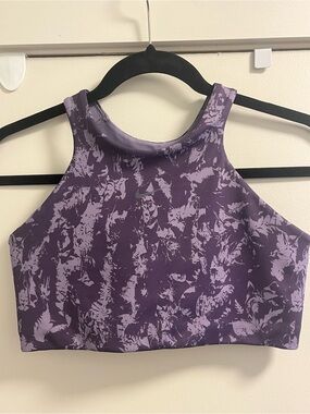 NWOT Nike Purple Abstract High-Neck Crop Sports Bra